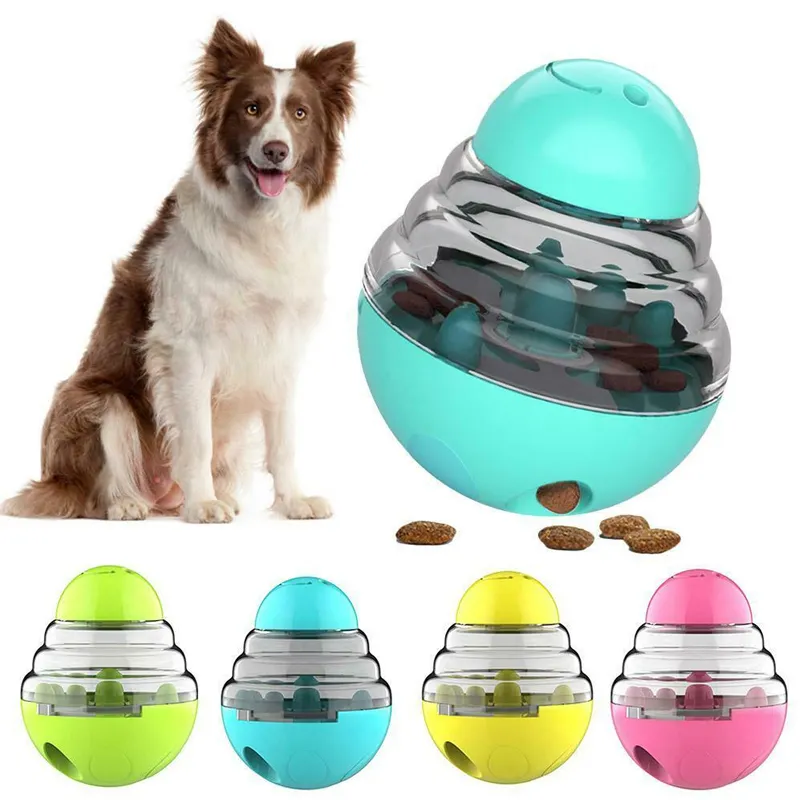 Interactive Dog Cat Food Treat Ball Toy Pet Funny Shaking Leakage Food Container Puppy Slow Food Bowl Feeder Pet Tumbler Toys