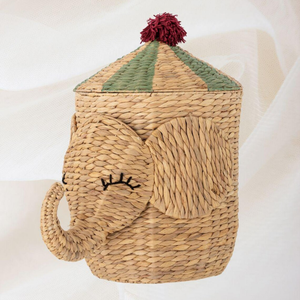 Panier de rangement en jacinthe d'eau en forme d'éléphant - Product Image 3