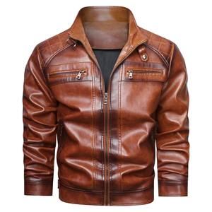 2025 moto vestes Style hommes veste en cuir multi-poches hommes veste col montant hommes vêtements - Product Image 5