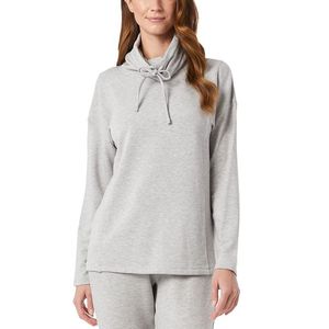 Felpa Invernale da Donna 32 Degrees con Collo Alto, Grigio Chiaro, Tessuto in Seta Lavorato a Maglia, Logo Ricamato con Stampa 3D - Product Image 1