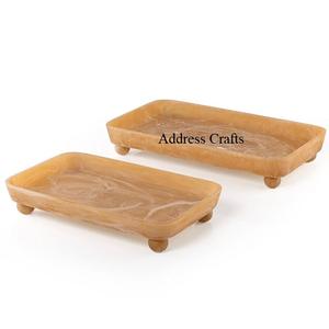 Vente directe en usine plateau de service en résine personnalisable Style design moderne plateau de service sûr pour les aliments couleurs personnalisées plateau à chocolat - Product Image 5