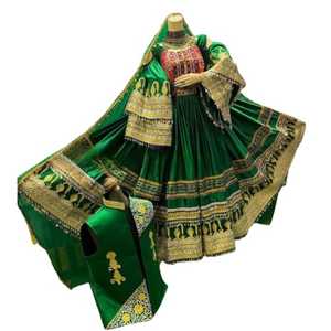 Moq กำมะหยี่สีฟ้าสวยด้วยสีทองดีไซน์สวยชุดเดรสแบบดั้งเดิมส่งตรงจากโรงงาน - Product Image 1