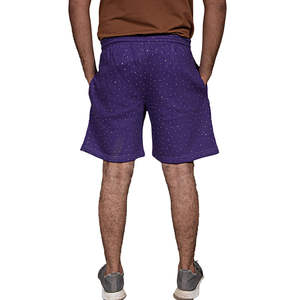 Shorts en molleton de jogging avec strass Shorts de sport de haute qualité pour hommes Respirant French Terry 100% Cotton Training Shorts - Product Image 4