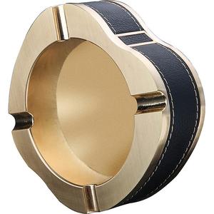 Solid Metal <b>Ashtray</b> China's Classic Home Office Smoking Accessories Black Leather Metal Cigar Table Ware Trendy Black <b>Ashtray</b> - Product Image 6