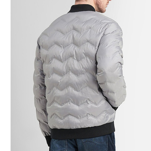 Abrigos de burbujas acolchados con estilo ondulado, cortavientos gris brillante, Parka Softshell personalizada de burbujas, chaqueta acolchada, chaquetas tácticas - Product Image 4