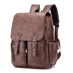 Multifunctional fashion designer zipper closure high quality wholesale PU leather unisex leisure durable custom laptop backpack - Product Image 2