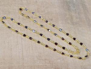 Collar de piedras preciosas de granate de Plata de Ley 925 estilo bohemio, joyería hecha a mano, collar de plata, joyería para mujer, regalo de boda para ella - Product Image 4