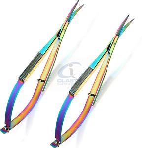 REUTILIZABLE/AUTOCLAVE-TIJERAS MICRO NASAL BELLUCCI RECUBIERTO DE ACERO INOXIDABLE ALEMÁN AFILADO CURVO IZQUIERDO ENT 7,5 CM 5MM HOJA - Product Image 6