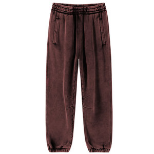 2024 nuevo estilo hombres ácido lavado polar pantalones de chándal al por mayor de alta calidad personalizado lavado ácido pantalones de chándal para hombres - Product Image 1