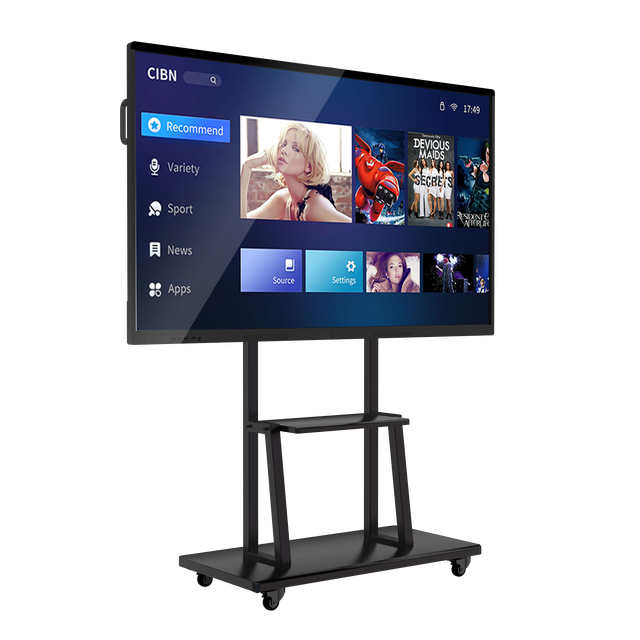 75 Inch 4k Smart Interactive Board Flat Panel Display Wireless Screen Sharing 20 Point Touch for Training and Video Conferencing