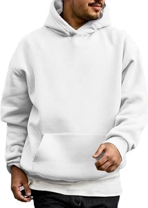 Sweat à capuche 100 % coton pour homme, en molleton, coupe oversize, respirant et écologique, avec poches - Product Image 2
