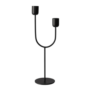 Minimalist <b>Black</b> Iron <b>Candlestick</b> Holders Set of 2 for Home Wedding Tabletop Decoration Durable Metal Candle Holders - Product Image 4
