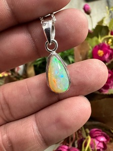 Joyería de piedras preciosas de ópalo para mujer, joyería colgante de estilo bohemio de Plata de Ley 925, colgante hecho a mano de tendencia, Regalo para mamá - Product Image 3