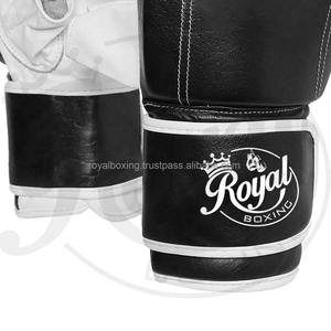 Mitaines de frappe pour le kickboxing, gants de boxe demi-doigts en cuir de vache véritable - Product Image 1