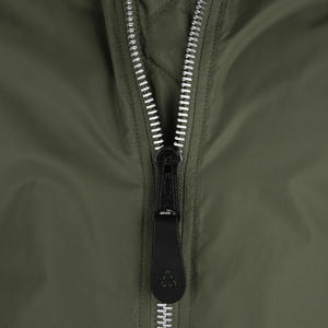 Chaquetas informales personalizadas de alta calidad para hombre para Otoño/Invierno, bombardero de lona de Color sólido con decoración bordada, venta al por mayor - Product Image 3