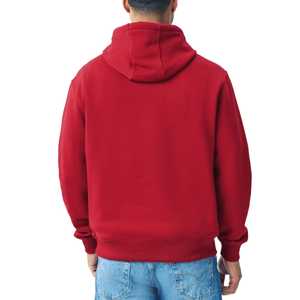 ผู้ผลิตเสื้อฮู้ดดี้ทรงหลวมแบบครอป สีแดง ผ้าเฟรนช์เทอร์รี่เนื้อหนัก 450 แกรม คุณภาพสูง พร้อมบริการสกรีนโลโก้ตามแบบ - Product Image 4