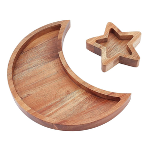 Bandeja de Madera Personalizada con Diseño de Estrella y Luna, Disponible a Precios Accesibles, Nuevo Producto, Bandeja de Madera para Servir Postres - Product Image 3