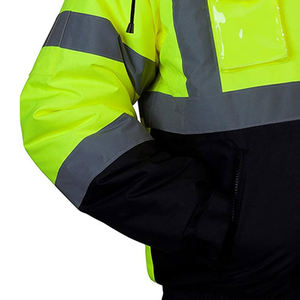 Vestes personnalisées en toile de coton haute visibilité unisexe Vêtements de travail pour hommes avec col montant Vêtements de travail industriel pour travailleurs d'usine en vente - Product Image 6