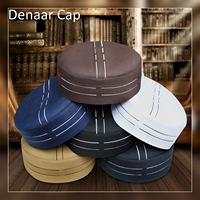Chapeau de prière musulman Deenar Kufi avec logo personnalisé, en polyester et coton, vente en gros, couvre-chef islamique pour hommes, nouveau design