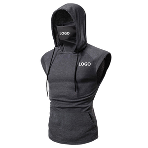 <b>Men</b> Customizable Muscle Bodybuilding Gym Workout Tank Tops Waterproof Knitted <b>Sleeveless</b> <b>Hoodie</b> - Product Image 5