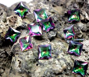 Earthmined Alexandrite Gemstone 2Pc(s)- 30Pc(s) Lote 9mm Princess Cut Faceted Alexandrite Stone Natural Alexandrite Pendiente Tamaño - Product Image 2