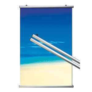 Par de barras de aluminio de 100 cm para sujetar pósteres y estantes de exhibición de pared - Product Image 1