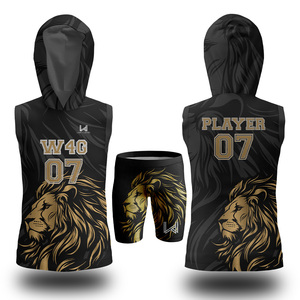 W4G Compression à capuche 7on7 drapeau personnalisé maillots de football ensemble de shorts transfert de chaleur imprimé respirant grande taille uniformes d'équipe 7v7 - Product Image 5