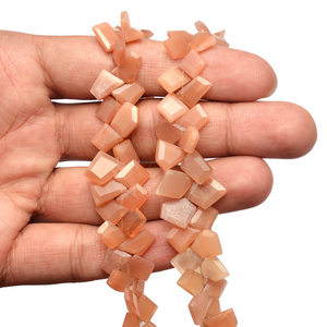 Piedra Lunar de Melocotón AAA de 6x8mm-7x10mm, Piedra Lunar Natural Facetada en Forma de Pepita, Gema Semipreciosa con Corte Escalonado, Cuentas Pulimentadas para Joyería - Product Image 3