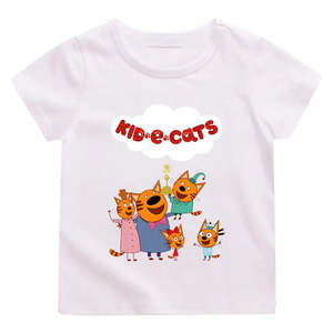 Camiseta Deportiva Casual para Niño, 100% Algodón Jersey, Estampado 'Kid-E-Cats' Family <span class=keywords><strong>Chat</strong></span>, Técnica Lavada, Estilo Veraniego - Product Image 4