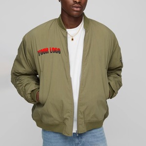 Veste de baseball surdimensionnée légère OEM pour hommes, veste universitaire en satin, sur mesure, taille plus, patchwork, logo brodé - Product Image 1