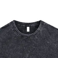 T-shirts personnalisés en gros avec logo, col rond, délavés à l'acide, 100 % coton, respirants, coupe ample, haute qualité
