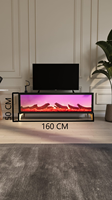 Table basse électrique avec panneau en bois DOSIN DS2438, connexion Bluetooth, design moderne et luxueux en or, salon, salle à manger