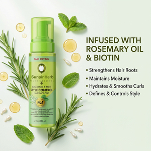 Mousse coiffante à séchage rapide au romarin et à la menthe pour la définition des boucles, le contrôle des frisottis et la gestion de la forme - Product Image 6