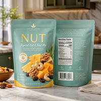 Sachets Doypack Personnalisés avec Logo pour Fruits Secs, en Mylar Mat, Refermables avec Fermeture Zip, pour Mélange de Noix, Amandes, Noix de Cajou, Snacks 100g 250g