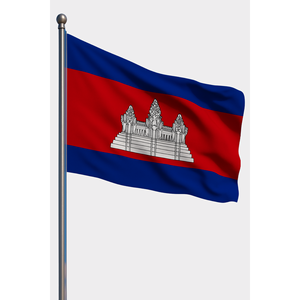 Drapeaux d'extérieur personnalisés du Cambodge - Numériques, en aluminium, nylon/polyester/plastique/soie, pour l'automobile, l'assurance, l'éducation, les agences de voyage - Product Image 1