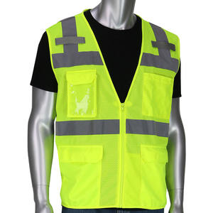 Vêtement à haute visibilité sans manches avec fermeture éclair sur le devant, gilet de sécurité pour hommes, vêtements de sécurité pour la construction, gilet de sécurité réfléchissant pour hommes - Product Image 2