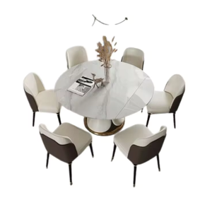Commercial <b>Round</b> <b>Dining</b> <b>Table</b> Set With Modern Luxury Design Home <b>Dining</b> Furniture <b>Table</b> and Chairs Set Affordable Price - Product Image 1