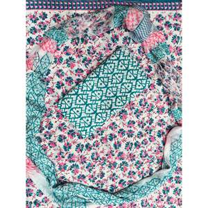 Lavish Floral Print Hand Block Cotton Salwar Kameez Suit with Shiffon Dupatta (HBS0032) - Product Image 1