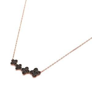 Pendentif en forme de trèfle multi-brins avec pierre en zircon noir, bijoux en argent sterling 925 faits à la main en Turquie, vente en gros - Product Image 2