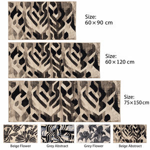 Alfombra Moderna DarianA de Felpa Beige Abstracta, 75x150 cm, Suave, de Poliéster, Delgada, Antideslizante, Lavable a Máquina, con Respaldo de Látex, Rectangular, para Uso Doméstico - Product Image 5