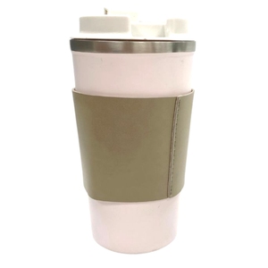 Portavasos de cuero PU con logotipo personalizado de alta calidad, portavasos de café, funda para taza - Product Image 4