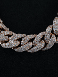 Cadena Cubana de Moissanita de 26 mm, Collar de Plata de Ley 925 con Incrustaciones de Diamantes - Product Image 3