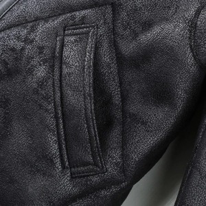 แจ็กเก็ตหนังสำหรับผู้ชายสีดำสำหรับแข่งรถจักรยานยนต์ - Product Image 5