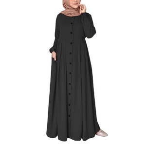 Venta al por mayor Nuevo musulmán bordado frente abierto botón raya abaya Venta caliente bordado logo frente abierto Abaya nueva manga larga - Product Image 2