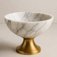 Ensemble de bols de service en marbre de luxe avec base dorée, faits à la main et personnalisables pour le Ramadan et les mariages, décoration moderne pour la cuisine et la maison