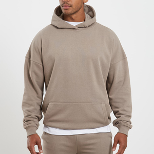 เสื้อฮู้ดดี้ผ้าฟลีซคอตตอนหนานุ่มทรงโอเวอร์ไซส์ ไหล่ตก ทรงหลวม สไตล์ลำลอง สำหรับผู้ชาย - Product Image 2