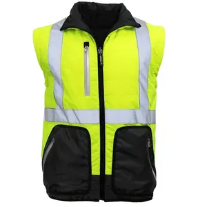 Fabrik direkt Großhandel Sicherheit hoch Hi-Vis 4-In 1 reflektierende Sicherheit Puffer Jacke reflektierende Jacken