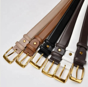 Cinturón de cuero genuino premium para hombre con hebilla clásica, costuras duraderas, diseño elegante y delgado, calidad duradera - Product Image 3