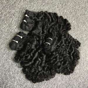 Nouveauté Extensions de cheveux en trame Remy vietnamiennes naturelles bouclées birmanes, couleur naturelle, sans enchevêtrement, sans perte, facile à entretenir, double machine - Product Image 3