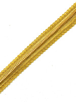 Dentelle indienne en crochet brodée de sequins dorés, garniture soluble dans l'eau, métallique, pour vêtements religieux, chaussures, sacs, qualité A, 19,5 mm